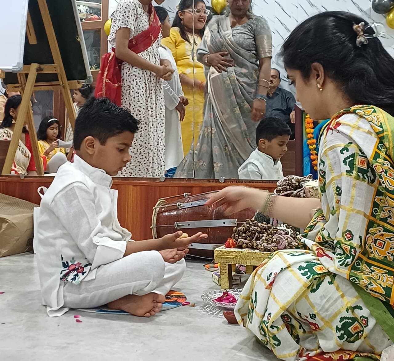 Guru Shivani Patel offering sweet blessings during Ghungroo Puja